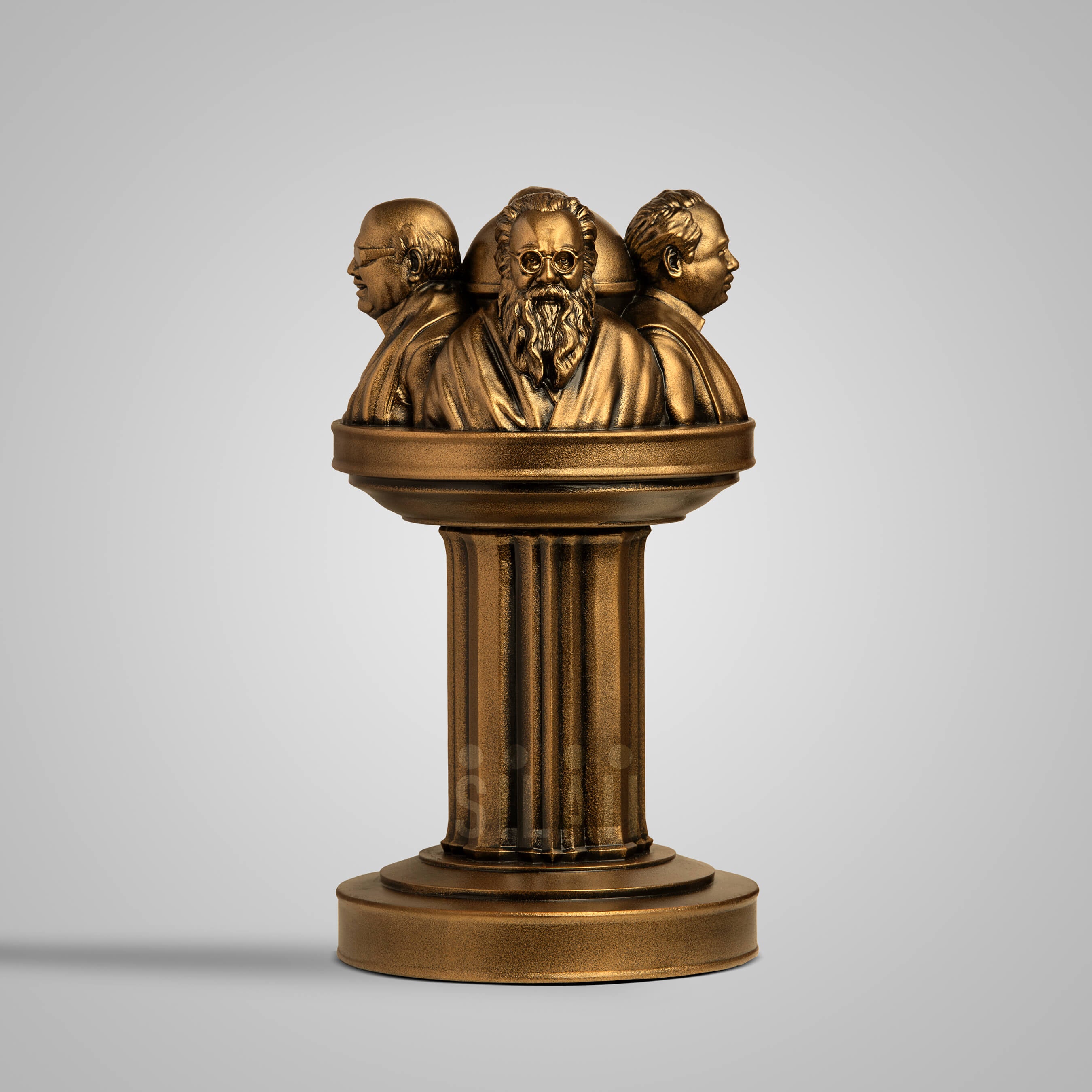 Home decor Dravidian icons sculpture featuring prominent Indian political figures in gold