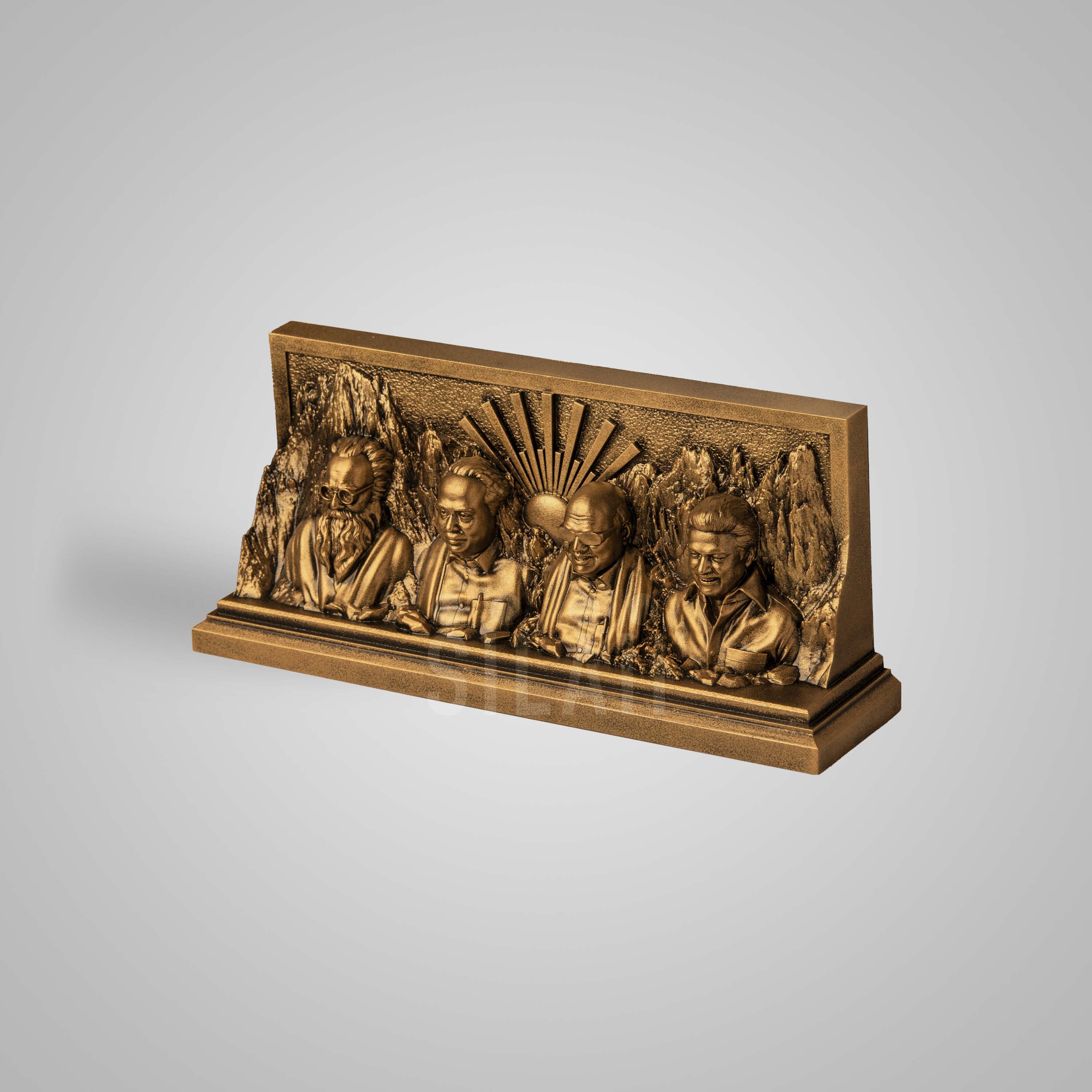 Product information label for Dravidian icons sculpture with dimensions and material