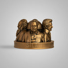 Side profile of Dravidian leaders sculpture highlighting detailed hair and facial features