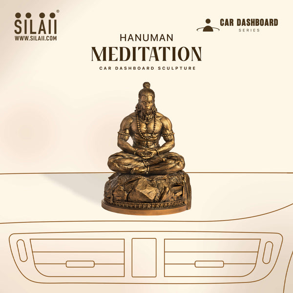 Lord Hanuman Meditation Car Dashboard Sculpture