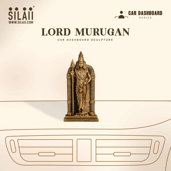 Lord Murugan Car Dashboard Sculpture