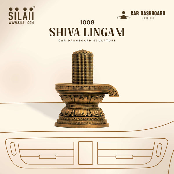 Antique bronze sculpture on car dashboard