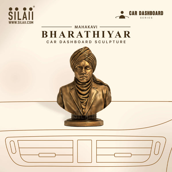 Mahakavi Bharathiyar Car Dashboard Sculpture