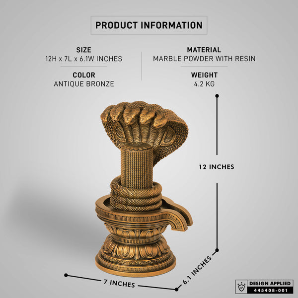 1008 Shiva Lingam with Naga Sculpture