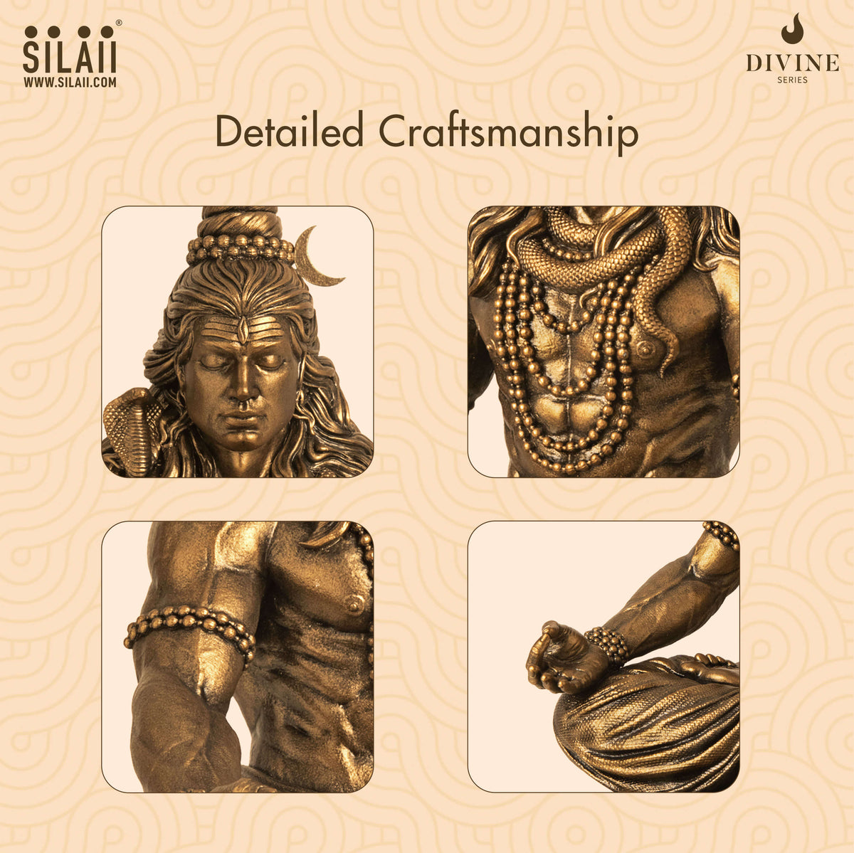 Lord Shiva Meditation Sculpture | Adiyogi Shiva Idol | SILAII