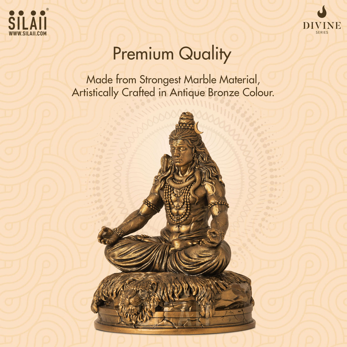 Lord Shiva Meditation Sculpture | Adiyogi Shiva Idol | SILAII