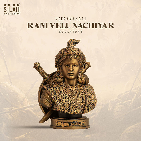 Rani Velu Nachiyar bust sculpture