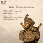 Indian queen sculpture, 8 inches tall, detailed antique bronze finish, perfect for home and garden decor