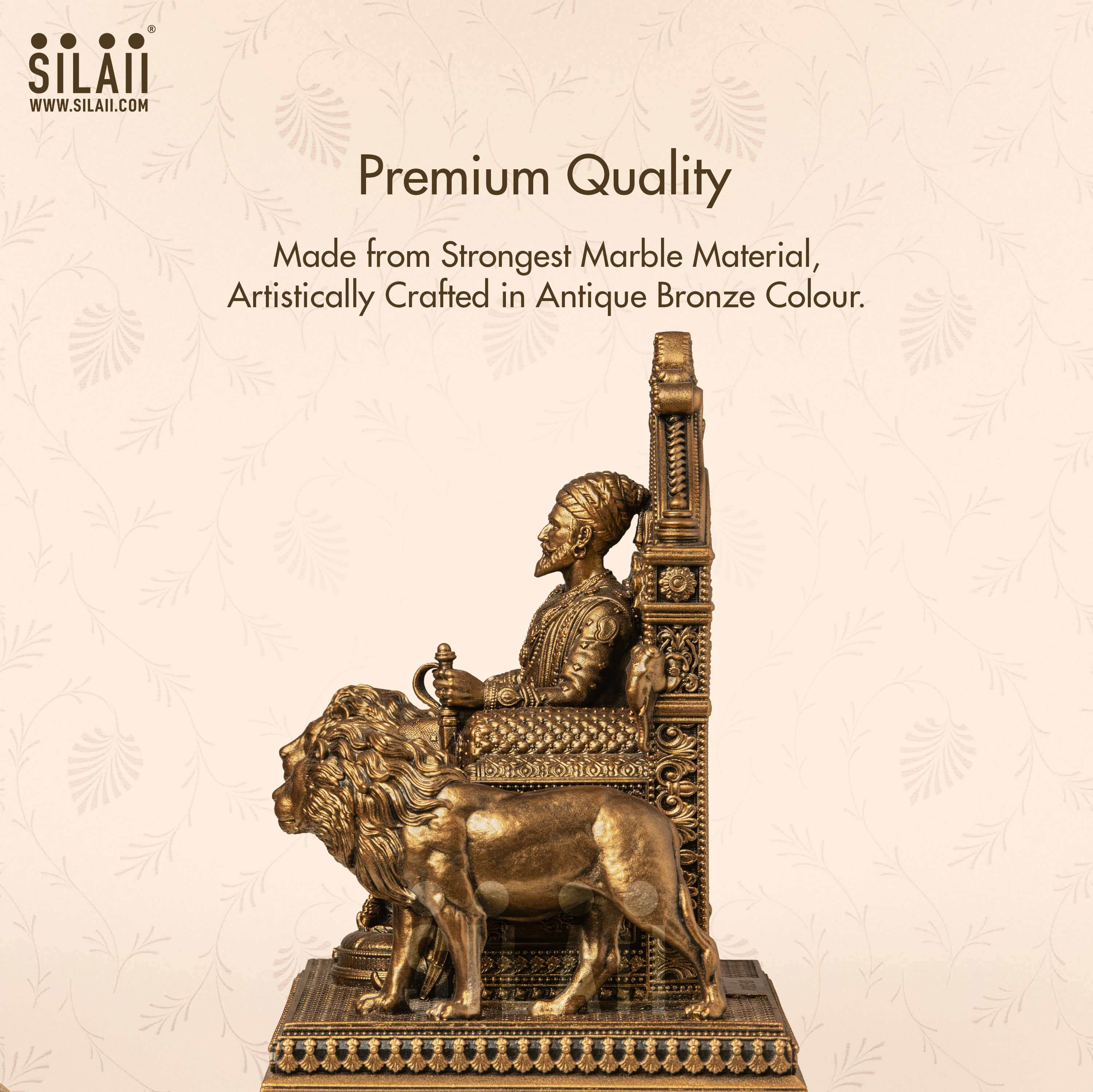 Shivaji Maharaj sitting on throne statue